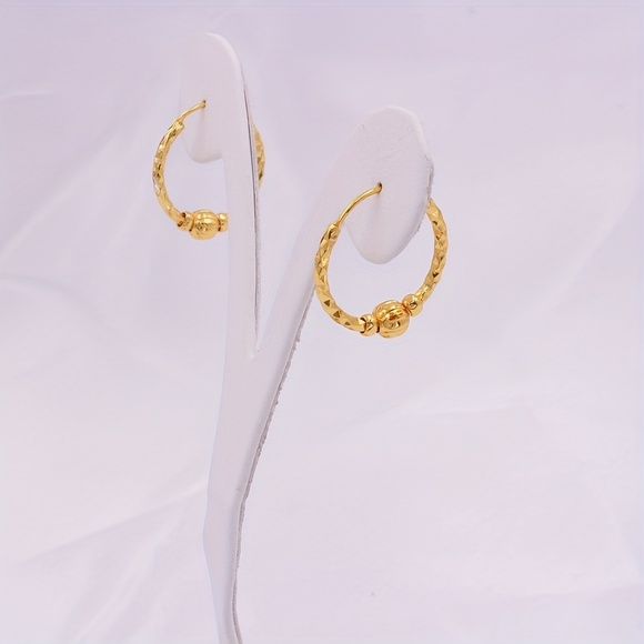 Gold Plated Vintage-Style Creative Tiny Hoop Earrings - Picture 6 of 6